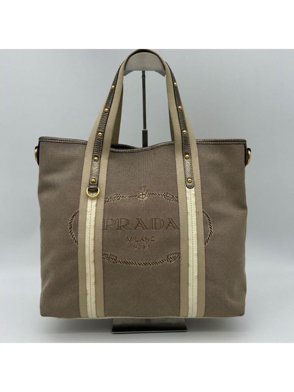 Prada Jacquard Tote Totes Gold - Picture 2 of 16